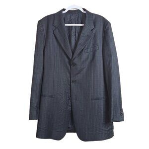 Emporio Armani Pinstripe Wool Blazer Mens XXL US44 Gray Classic Sport Jacket